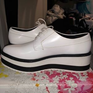 Zara platform black and white loafers